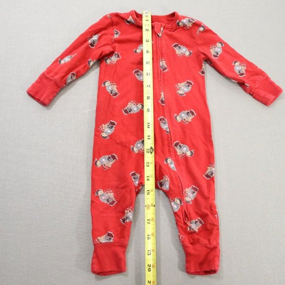 Polo Ralph Lauren Teddy Bear Sled Romper 0-6M Red Outfit Bodysuit Classic Core - Picture 4 of 5